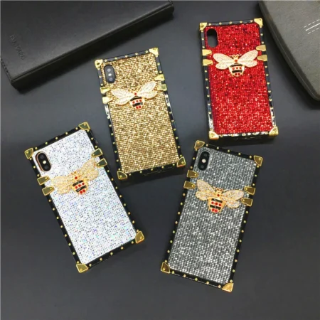 Coque de téléphone de luxe à paillettes 3D abeille, étui de téléphone pour iphone 16 PRO 16E 15 PRO MAX 13 PRO, pour iphone 14 Plus 11 12 PRO 16 Plus