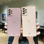 Square Love Heart Phone Case On For Samsung Galaxy A32 A 32 A52 A72 A 52 72 4G 5G A52S A53 A23 A33 A73 A12 Silicone Capas Cover