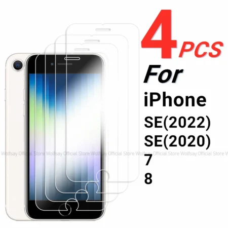 2/4 pièces pour iPhone SE 2022 protecteur d'écran verre trempé pour iPhone SE 2022 2020 7 8 verre d'écran à colle complète pour iPhone SE 2022