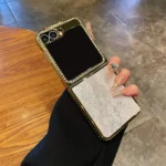 Coque de téléphone en cuir serpent de haute qualité par galvanoplastie, étui de protection antichoc pour Samsung Galaxy Z Flip 6 5 Flip6 Flip5 5G