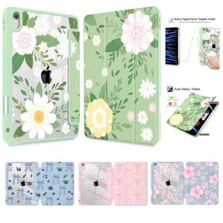 Spring Flower Green Print Case For iPad 2025 M4 A16 11th 10.9inch 2022 10th Air4 Air5 Air11 M2 M3 Pro13 2024 Pro 12.9inch case