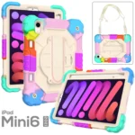 Rotatable Heavy Duty Case For iPad Mini 6 2021 8.3" A2567 A2568 A2569 Rugged Stand Cover With Shoulder Strap 3-Layers Protection