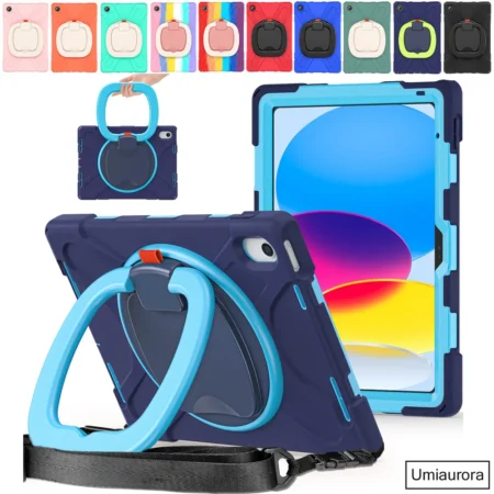 For IPad 7th 8th 9th 10.2 10th Gen Air 2 3 4 5 10.9 Mini 6 9.7 Pro 11 12.9 2022 Case Rotation Handle Stand Kids Shockproof Cover