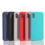Étui de couverture de couleur bonbon pour iphone X XR XS XS Max étui en TPU souple ultra-mince de couleur unie Simple