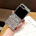 Étui à paillettes de diamant couleur argent scintillant pour Samsung Galaxy Z Flip7 Z Flip 6 Z Flip5 Z Flip 4 3, couverture complète de luxe