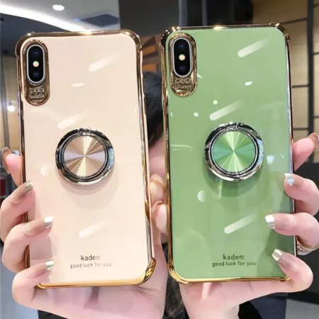 Coque de téléphone à la mode avec fonction anneau strucprompt ket, coque souple pour iPhone 14X11 12 13 Pro Xs Max Xr 10 8 7 Plus Se 2