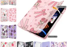 Bow Rose PU leather Case For iPad A16 M4 10.9inch 11th 10th 2022 Case 10.2inch 9th Pro 11 12.9inch 2020 2021 Pro13 M4 2024 Case