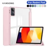 Case for Redmi Pad SE for Redmi SE 8.7 11,Redmi Pro/POCO Pad 12.1 ransparent Hard Back Case for Redmi Pad with Awake/Sleep Cover