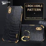 Pour iPhonex étui Zroteve Crocodile cuir anneau support couverture pour iPhone X S XR XS Max 10 iPhoneXS iPhoneXR iPhone10 coques de téléphone