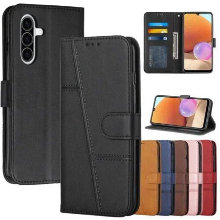 Étui à rabat en cuir pour Samsung Galaxy, support magnétique, étui portefeuille, housse de téléphone, A16, A15, A25, A26, A35, A36, A55, A56, 5G, A05, A06