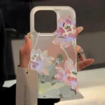 Coque de téléphone à fleurs pour iPhone 16 Pro, étui arrière translucide mince et soyeux pour iPhone 15 13 11 12 14 Pro Max 13 Mini 16 Plus