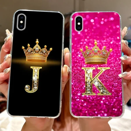 Pour Apple iPhone X XR XS Max étui nouvelles lettres couverture clair Silicone souple TPU coque de téléphone pour Apple iPhone XS Max iPhoneX XR Fundas
