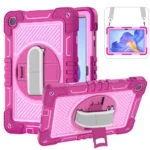 Hand Strap 360 Rotating Case For Huawei Honor Pad X8 10.1 Inch Shockproof Stand Cover Shoulder Strap 3 Layers Protection Coque
