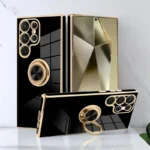 Coque de téléphone de luxe avec anneau de support en TPU, étui de protection antichoc pour Samsung Galaxy S25 S24 S23 S22 S21 S20 Note 20 Ultra Plus FE