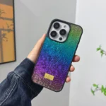 Coque en cuir PU à motif peau de serpent brillant cygne mignon, coque arrière rigide antichoc pour iPhone 16, 15, 14, 15, 13, 12, 11 Pro MAX