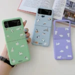Pour Samsung Galaxy Z Flip 6 dessin animé chat chien motif étui pour Samsung Galaxy Z Flip6 Z Flip5 Zflip 4 3 mignon canard antichoc couverture